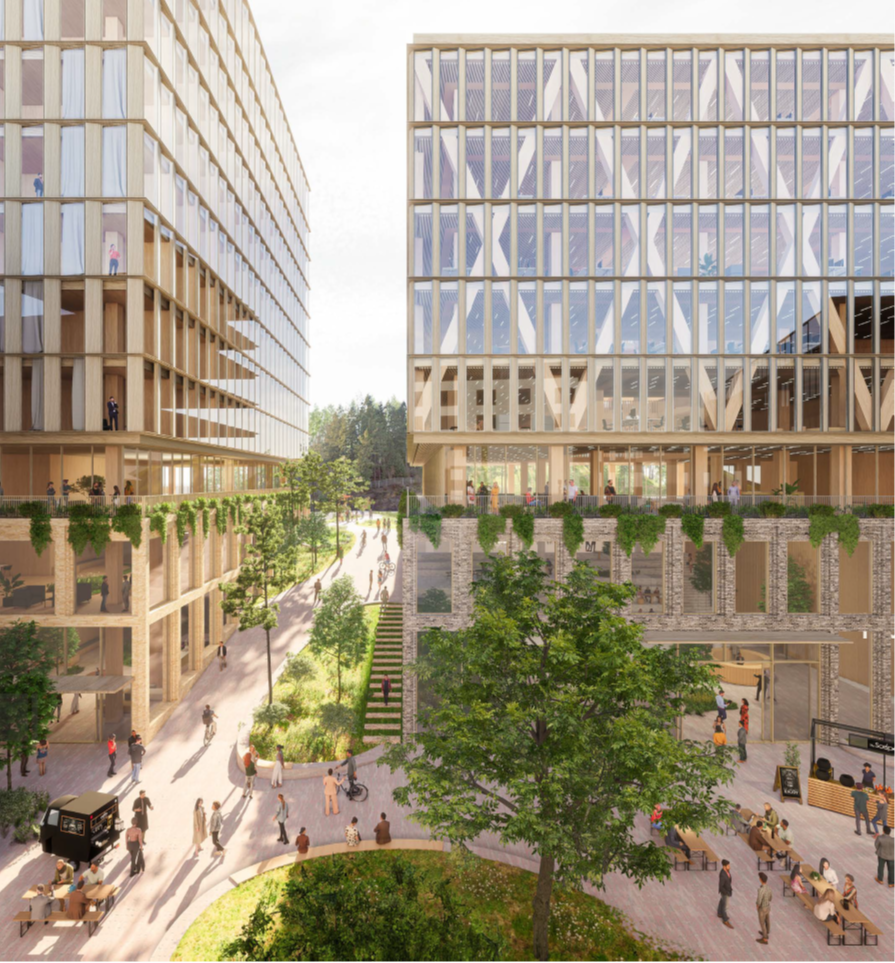 Sjølyst plass, grøntareal